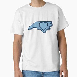North Carolina Love Design, Blue And White Classic T-Shirt